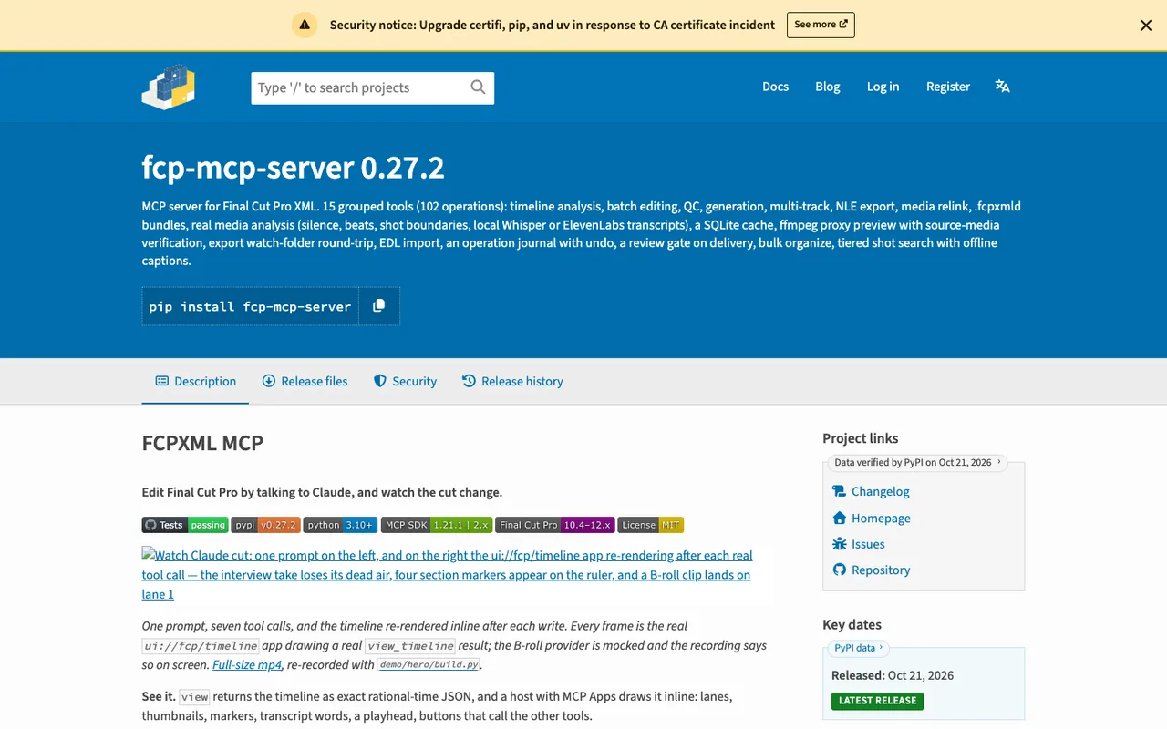 The fcp-mcp-server project page on PyPI